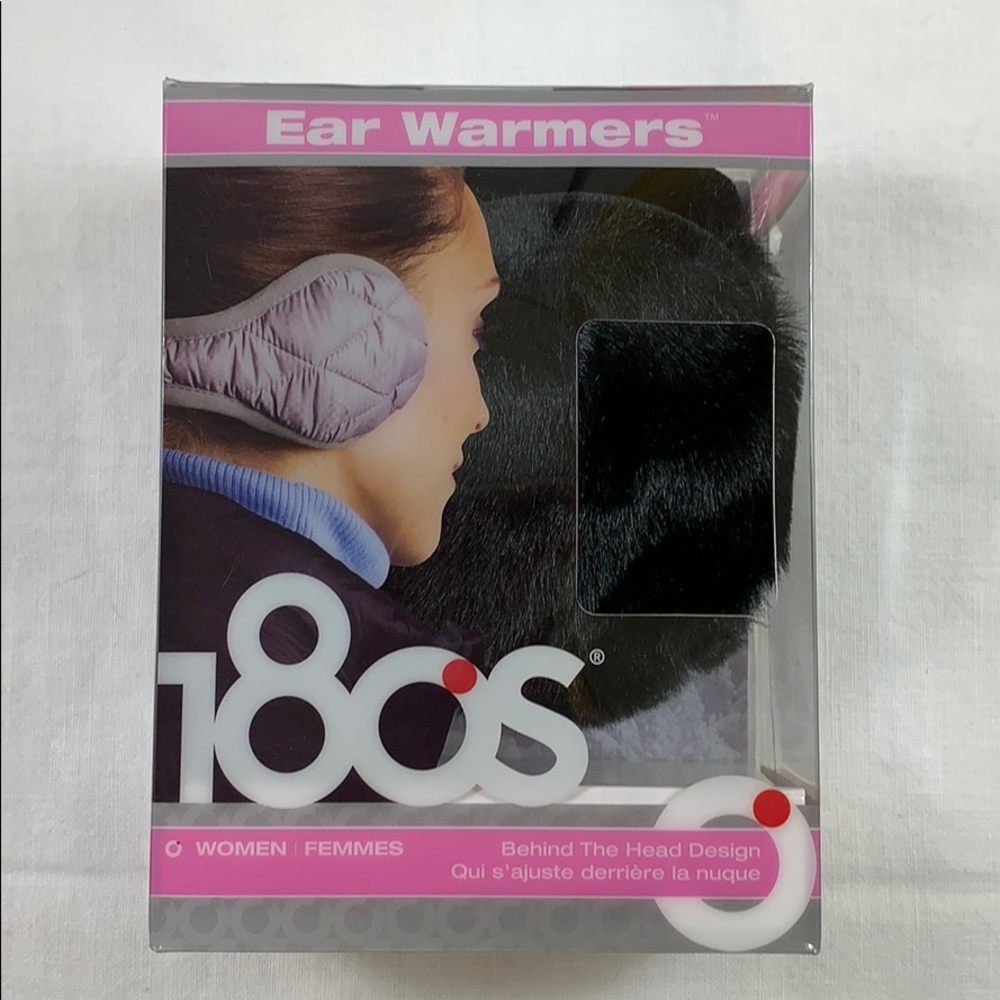180s women’s black faux fur ear warmers NIB